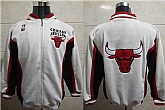 Chicago Bulls White Full Zip All Stitched Jacket,baseball caps,new era cap wholesale,wholesale hats